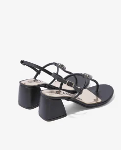 Discount Cuplé Sandalia Joya Tacón Napa Negro