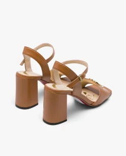 Clearance Cuplé Sandalia Logo Piel Cuero