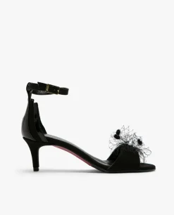 Clearance Cuplé Sandalia Pala Ultrasuede Negro