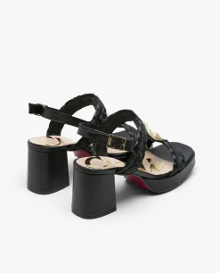 Discount Cuplé Sandalia Piramides Rafia Negro