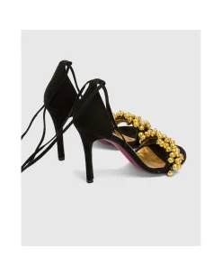 Online Cuplé Sandalia Ronda Tacón Ultrasuede Negro