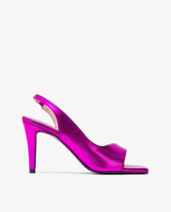 Sale Cuplé Sandalia Tecnopiel Metalizado Fucsia