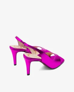 Sale Cuplé Sandalia Tecnopiel Metalizado Fucsia