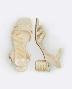 Online Cuplé Sandalia Tiras Rafia Beig