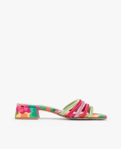 New Cuplé Sandalia Tiras Tejido Multicolor
