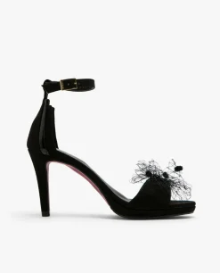 Hot Cuplé Sandalia Ultrasuede Negro