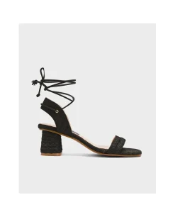 Online Cuplé Sandalia Zahara Rafia Negro
