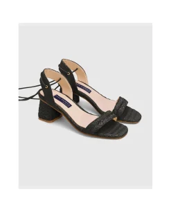 Online Cuplé Sandalia Zahara Rafia Negro
