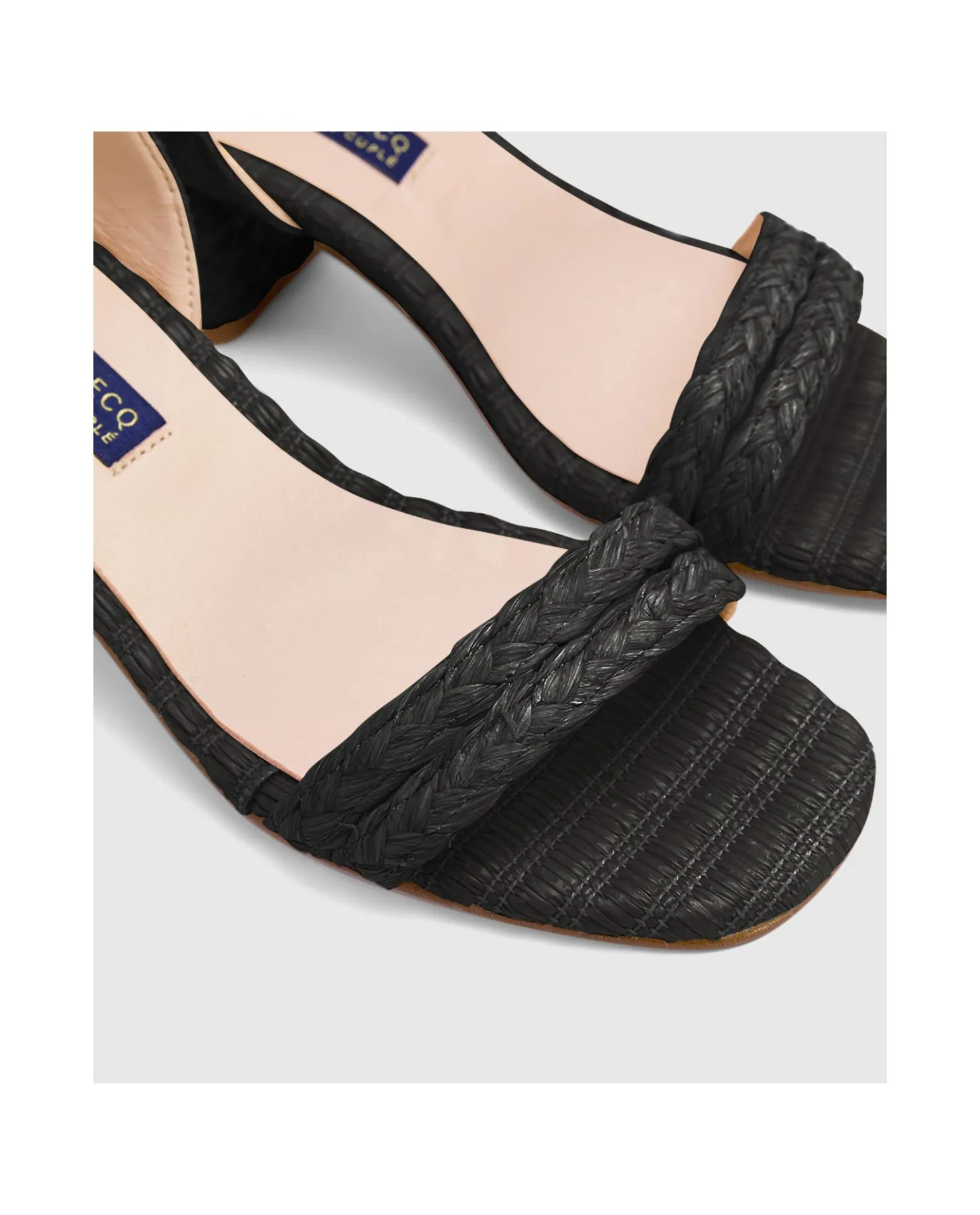 Online Cuplé Sandalia Zahara Rafia Negro