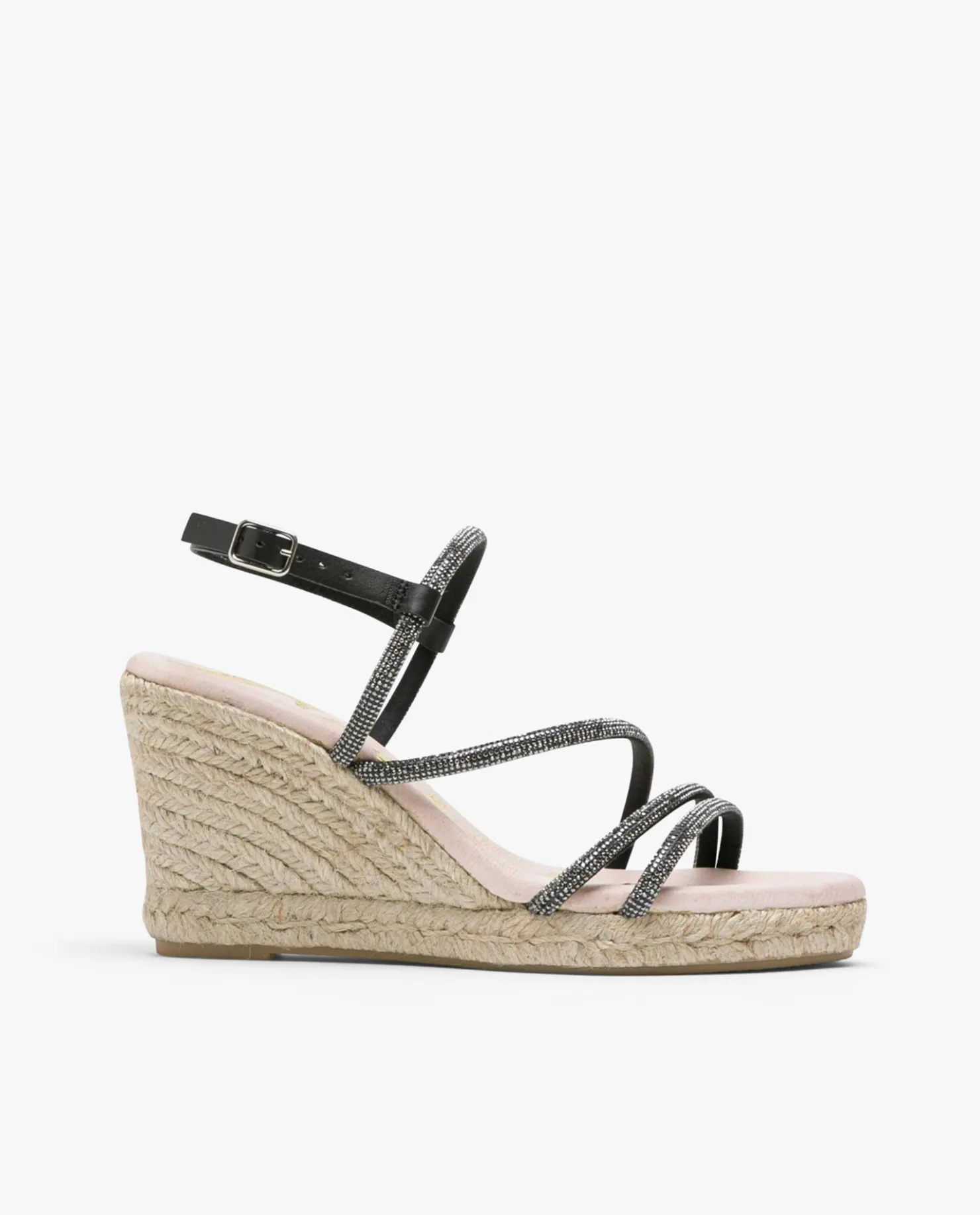 Cuplé Sandaliacuna Tiras Strass Negro