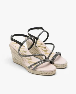 Cuplé Sandaliacuna Tiras Strass Negro
