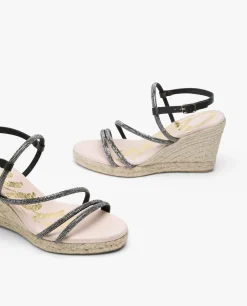 Cuplé Sandaliacuna Tiras Strass Negro