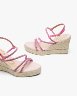 Clearance Cuplé Sandaliacuna Tiras Strass Fucsia