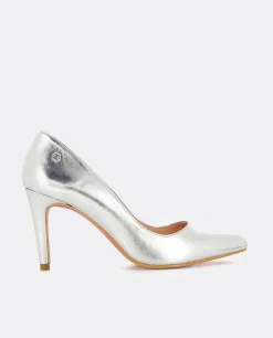 Best Cuplé Stiletto Napa Lame Argento Napa Metalizado Plata