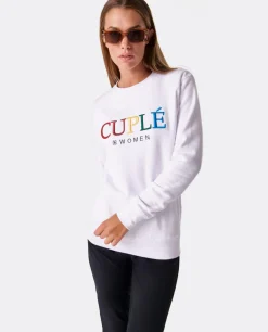 Discount Cuplé Sudadera Punto Sudadera Blanco