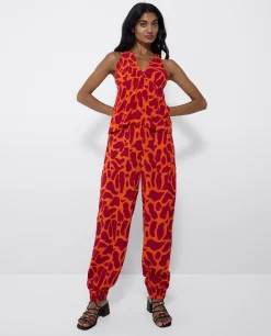 Sale Cuplé Top Botones Crep Estampado Jirafa