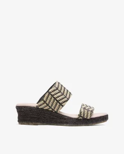 Clearance Cuplé Valenciana Pico Baja Rafia Negro