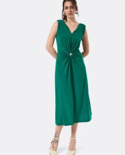 New Cuplé Vestido Aro Cintura Punto Verde