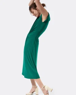 New Cuplé Vestido Aro Cintura Punto Verde
