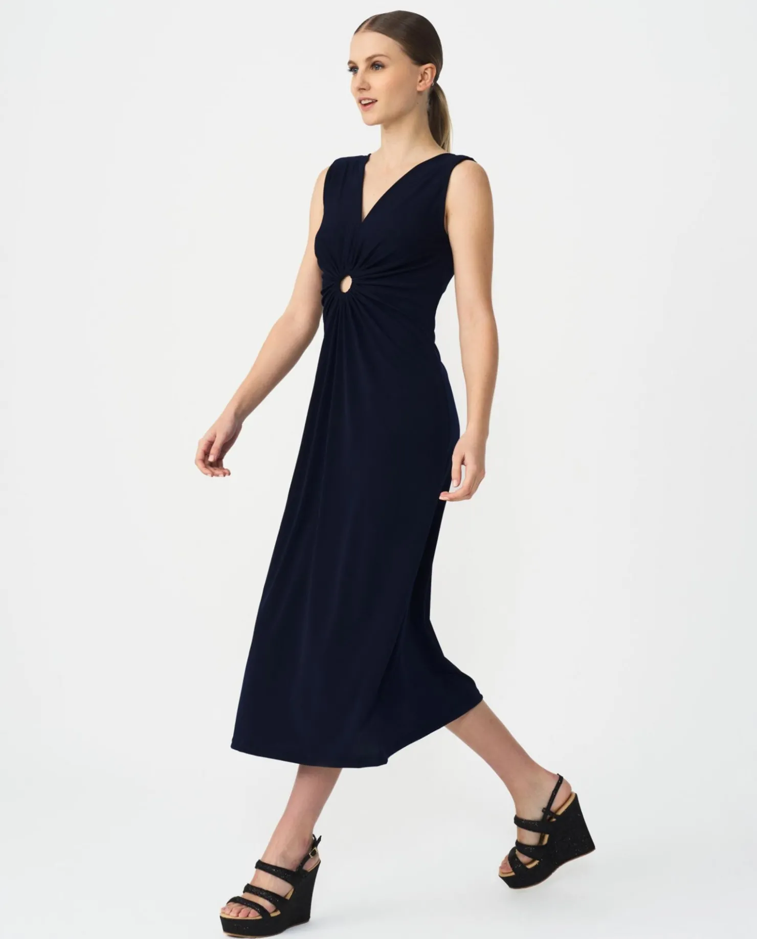 Clearance Cuplé Vestido Aro Cintura Punto Marino