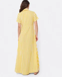 Best Cuplé Vestido Camisero Largo Viscosa Amarillo