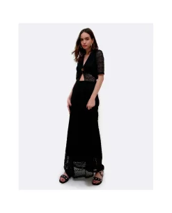 Best Cuplé Vestido Escote Aro Punto Negro
