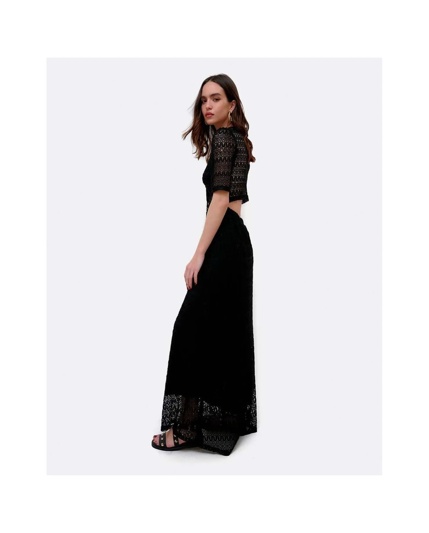 Best Cuplé Vestido Escote Aro Punto Negro