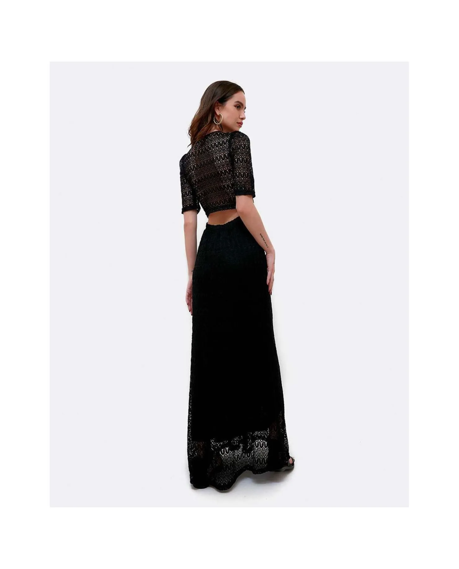 Best Cuplé Vestido Escote Aro Punto Negro