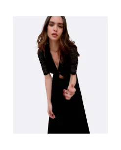 Best Cuplé Vestido Escote Aro Punto Negro
