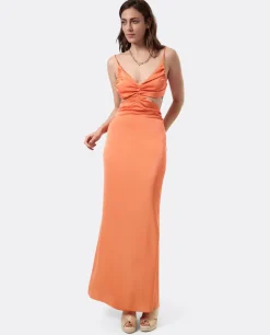 Outlet Cuplé Vestido Escote Drap Sedin Naranja