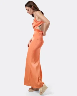 Outlet Cuplé Vestido Escote Drap Sedin Naranja