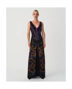 New Cuplé Vestido Etnico Textil Cuentas Multicolor