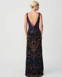 New Cuplé Vestido Etnico Textil Cuentas Multicolor