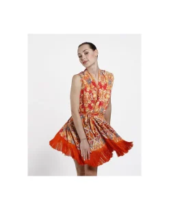 Best Cuplé Vestido Kimono Saten Estampado Cachemiras