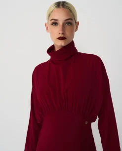 Hot Cuplé Vestido Largo Evase Crep Rojo