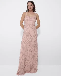 Discount Cuplé Vestido Largo Tirantes Lentejuelas Rosa
