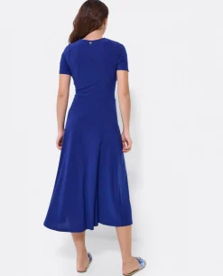Sale Cuplé Vestido Manga Corta Nudo Delantero Punto Marino