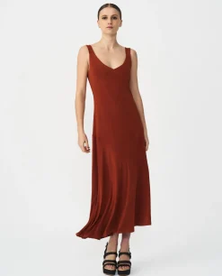 Cuplé Vestido Midi Punto Naranja