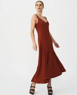 Cuplé Vestido Midi Punto Naranja