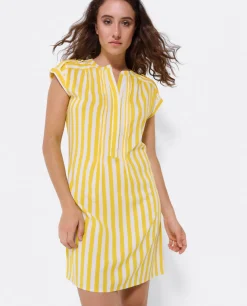 Sale Cuplé Vestido Mini Boho Viscosa Amarillo