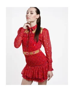 Hot Cuplé Vestido Mini Canesu Gasa Estampado Jirafa