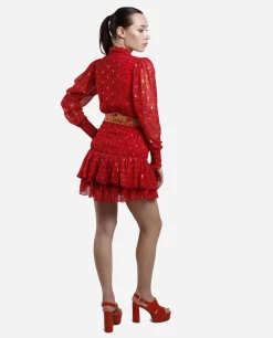 Hot Cuplé Vestido Mini Canesu Gasa Estampado Jirafa