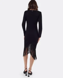 Outlet Cuplé Vestido Nudo Punto Negro