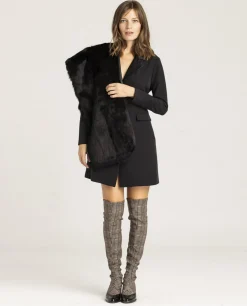 Online Cuplé Vestido Smoking Crep Negro