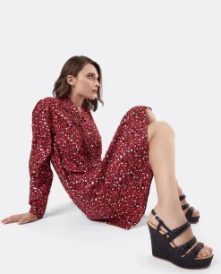 Best Cuplé Vestido Textil Leopardo Rojo
