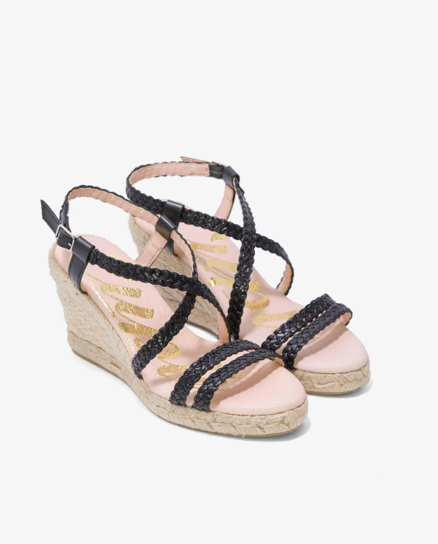 Discount Cuplé Yute Trenzado Alto Trenzado Negro