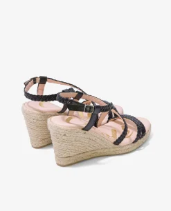 Discount Cuplé Yute Trenzado Alto Trenzado Negro