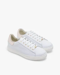Outlet Cuplé Zapatillas Piel Logos Blanco
