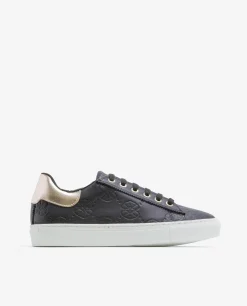 Cuplé Zapatillas Piel Logos Negro