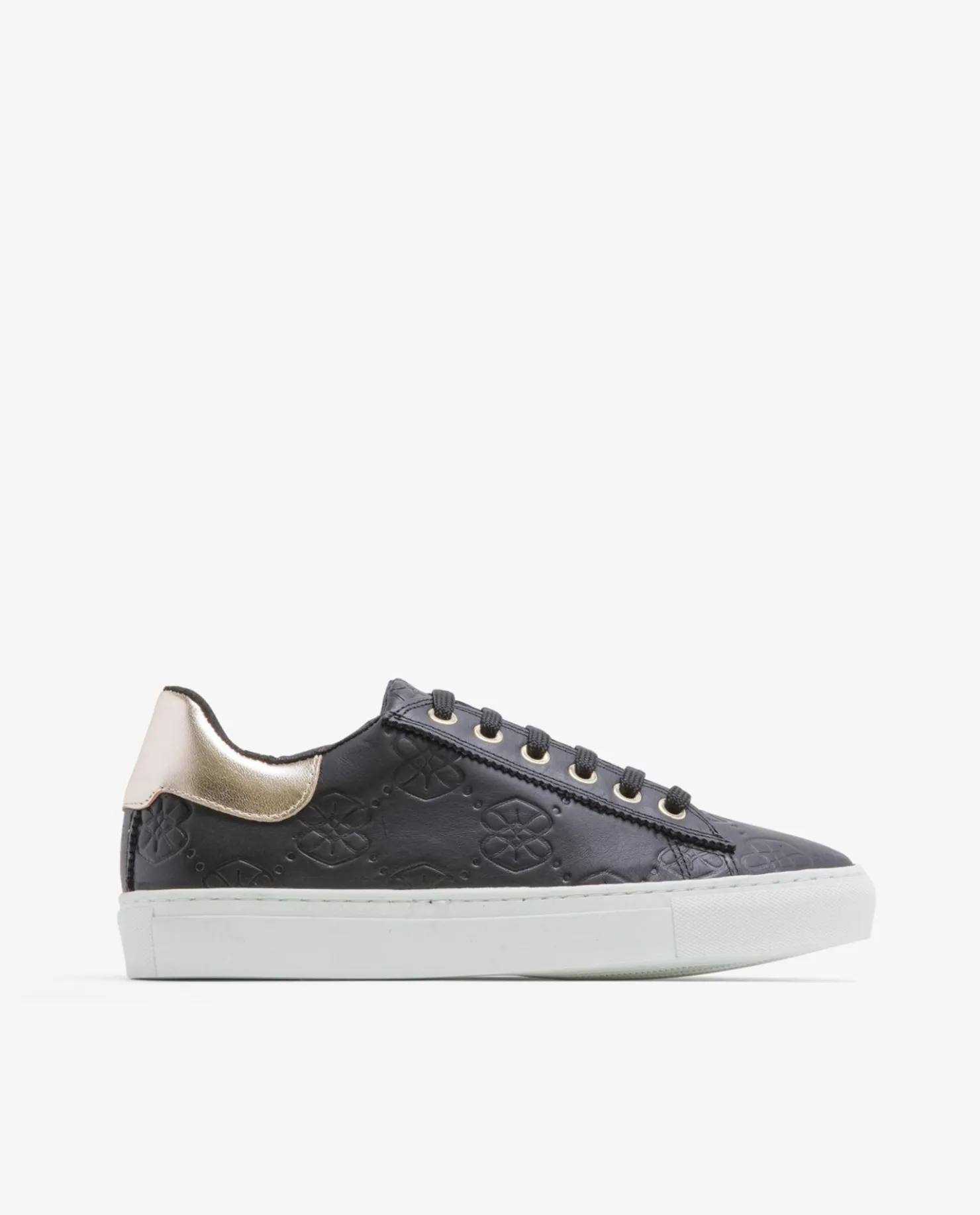 Cuplé Zapatillas Piel Logos Negro